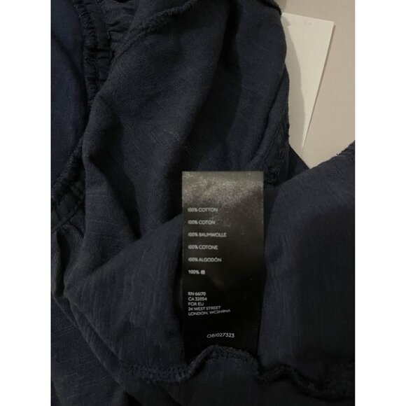 Anthropologie Navy Blue Short Sleeve Blouse Size Small - Picture 9 of 9